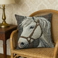 thumbnail image 1 of Dtchengua Embroidered Horse Pillow Cover - Luxurious Short Plush Throw Pillow Case, 18x18 Inch Decorative Accent for Sofa, Bed, or Chair, Cute Home Decor(2Pcs), 1 of 6