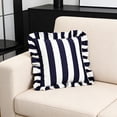 thumbnail image 1 of Dtchengua Generic Blue & White Striped Ruffled Throw Pillow, Velvet Decorative Cushion for Living Room, 1 of 7