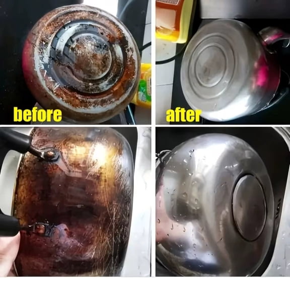 Dtchengua Heavy-Duty Metal Polish Spray - 100ml Pot & Pan Cleaner, Removes Rust, Grease, Burned-On Food, Restores Shine to Stainless Steel, Copper & More