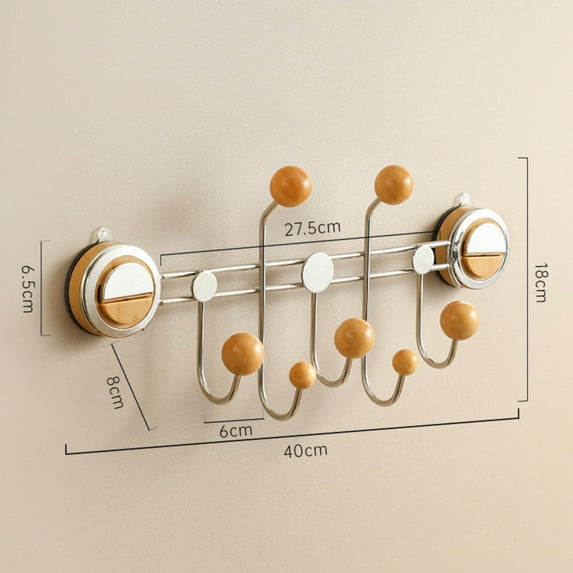 Dtchengua Multifunctional Shower Suction Cup Hooks - Waterproof Bathroom Organizer for Towel, Bathrobe and Loofah(7 Hooks )