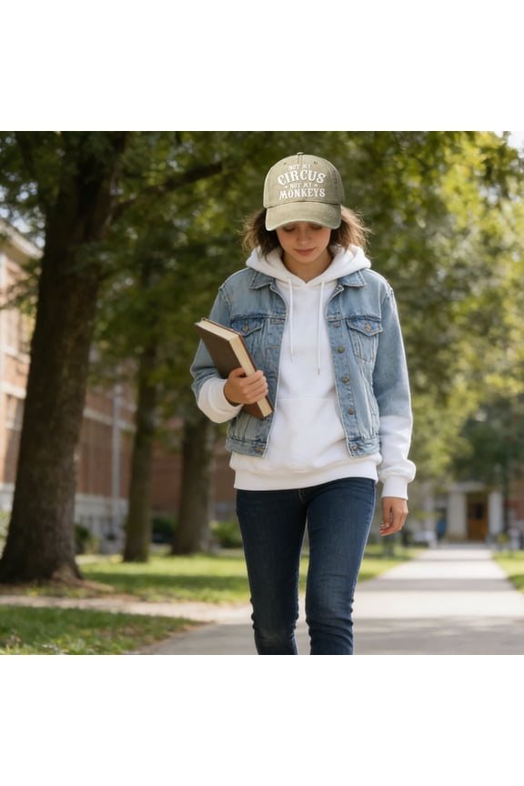 “ Not My Circus, Not My Monkey” Embroidered Hat - Funny Novelty Baseball Cap for Men & Women, Humorous Gift for Daily Wear