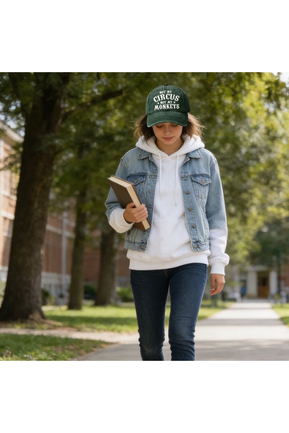 “ Not My Circus, Not My Monkey” Embroidered Hat - Funny Novelty Baseball Cap for Men & Women, Humorous Gift for Daily Wear