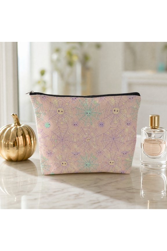 Pink Halloween Gifts for Women Halloween Bag Spooky Gothic Gifts for Women Ghost Purse Trick or Treat Party Favors Goth Makeup Bag Cosmetic Pouch Reusable Bags Basket