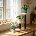 thumbnail image 1 of Gumesh Plant Stand Indoor 3 Tier, Wood Plant Shelf Corner Display Rack,14 Inch Tall Multiple Planter Pot Holder, Space-Saving Flower Stand for Living Room Balcony Garden Patio(Yellow), 1 of 6