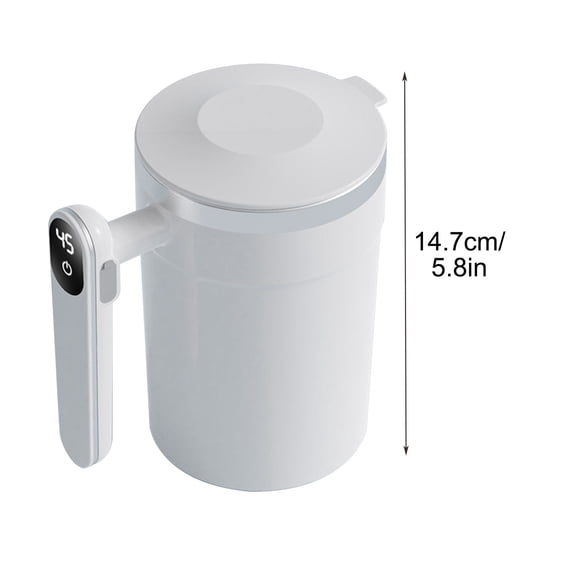 Dtchengua Smart Portable Blender Cup with Temperature Display,Insulated Tumbler & Auto Stirring - Rechargeable for Protein Shakes, Coffee, Smoothies On-The-Go(White)