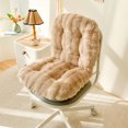 thumbnail image 1 of Dtchengua Winter Extra Thick Chair Cushion 32"x18" - One-Piece Seat & Back Pad, Non-Slip Bottom, for Dining Chair, Office, Car, Wheelchair Support (Brown), 1 of 6