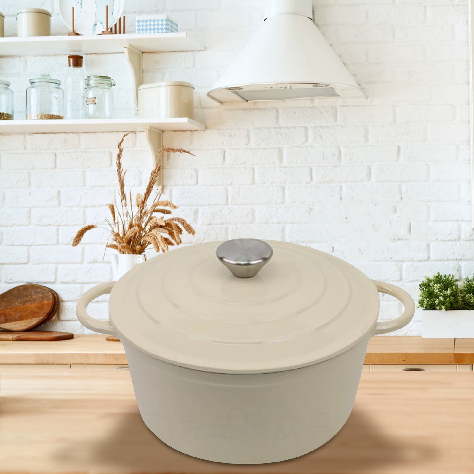 Dtchnegua Enameled Cast Iron Dutch Oven with Lid Cookbook Heavy,Pot