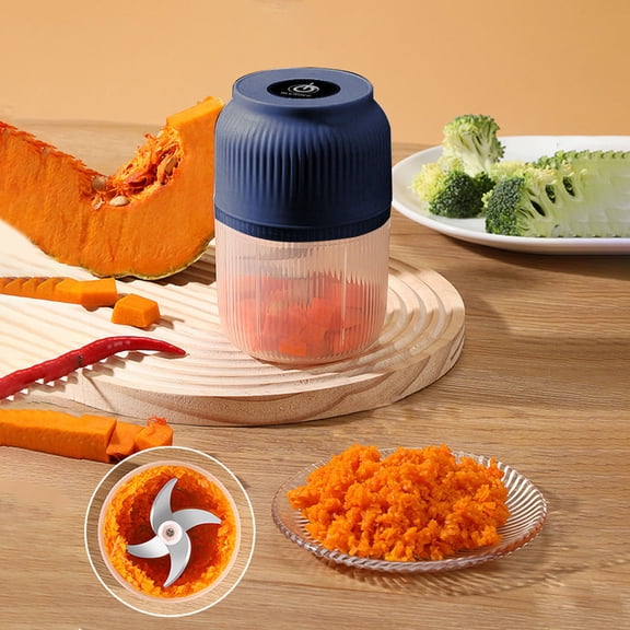 Dtchnegua Mini Food Processor Cordless, 250ml Small Garlic Chopper 1 Cup,Electric Food Chopper Wireless, Portable Vegetable Meat Blender Kitchen Mixer for Onion, Salad, Baby Food