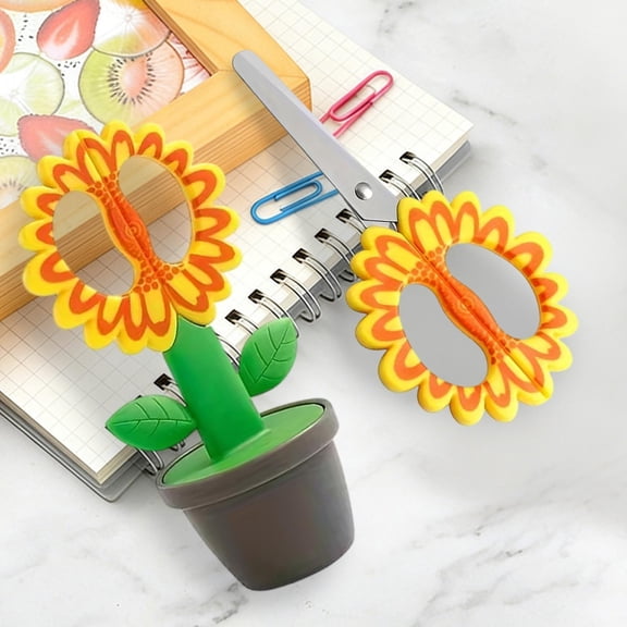 Dtchnegua Standing Flower-Shaped Office Scissors, Foldable Standing Design Craft Scissors for Paper Cutting - Stainless Steel, 6in