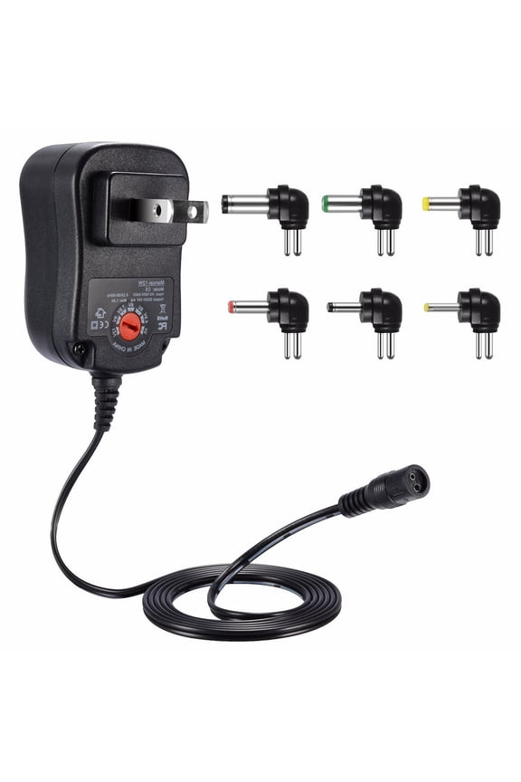 12W Universal Charger AC/DC Adapter Switching Power Supply with 6 Selectable Adapter Plugs (can't work with Laptop)