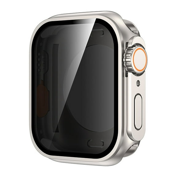 Dteck 2 In 1 for Apple Watch Series 10 42mm Full Body Case with Privacy Screen Protector, Anti Spy Face Cover Back Bumper for iWatch Accessories,Titanium