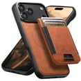 thumbnail image 1 of Dteck 2 in 1 Detachable Magnetic Wallet Case with Card Holder For iPhone 17 Pro, Faux Leather Phone Case with Kickstand, MagSafe Compatible, Shockproof Cover for Men and Women, Khaki, 1 of 10