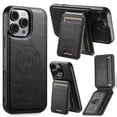 thumbnail image 1 of Dteck 2 in 1 Detachable Magnetic Wallet Compatible with iPhone 16 Pro Max Case with Card Holder Faux Leather Men Women Kickstand Compatible with MagSafe Accessories, Black, 1 of 9