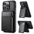 thumbnail image 1 of Dteck 2 in 1 Detachable Magnetic Wallet for iPhone 16 Pro Max Case with Card Holder Faux Leather Men Women Kickstand Cover work with Car Mount Holder, Black, 1 of 10