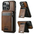 thumbnail image 1 of Dteck 2 in 1 Detachable Magnetic Wallet for iPhone 16 Pro Max Case with Card Holder Faux Leather Men Women Kickstand Cover work with Car Mount Holder, Brown, 1 of 10