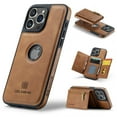 thumbnail image 1 of Dteck 2 in 1 Magnetic Detachable Back Cover Compatible with iPhone 15 Plus Case Wallet with Card Holder RFID Blocking PU Leather Pocket Flip Kickstand Slim Phone Case 6.7 Inch,Brown, 1 of 10