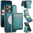 thumbnail image 1 of Dteck 2 in 1 Wallet Case for iPhone 16 Pro Compatible with MagSafe for Men Women, Detachable Magnetic Leather Wallet Case with Card Slot Holder RFID Blocking Kickstand Cover,Blue, 1 of 7
