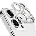 thumbnail image 1 of Dteck 2 Pack Bling Crystal Diamonds Camera Lens Protector for iPhone 15 Pro, Alloy Metal Scratch-Resistant Abrasion-Resistant Camera Lens Protection,Silver, 1 of 4