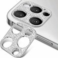 thumbnail image 1 of Dteck 2-Pack Camera Lens Protector for iPhone 14 Pro,Diamond Bling Glitter 3D Rhinestone Camera Cover Anti Scratch Shockproof Metal Protective,Silver, 1 of 5