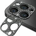 thumbnail image 1 of Dteck 2-Pack Camera Lens Protector for iPhone 14 Pro Max,Diamond Bling Glitter 3D Rhinestone Camera Cover Anti Scratch Shockproof Metal Protective,Black, 1 of 5
