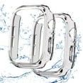 thumbnail image 1 of Dteck 2 Pack Tempered Glass Case for Apple Watch Series 10 46mm, Hard Matte PC Screen Protector Overall Protection Ultra-Thin Lightweight Water-Resistant Cover for iWatch,Clear, 1 of 6