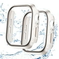 thumbnail image 1 of Dteck 2 Pack Tempered Glass Case for Apple Watch Series 6/5/4/SE 40mm, Hard Matte PC Screen Protector Overall Protection Ultra-Thin Lightweight Water-Resistant Cover for iWatch 40mm,Starlight, 1 of 6