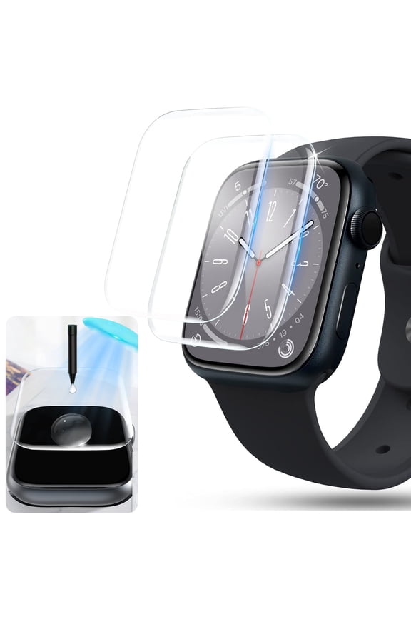 2 Pack Tempered Glass Screen Protector for Apple Watch Series 10 42mm /Series 11, Auto-Dispersion Full Coverage 3D Cover Waterproof Bubble Free HD Clear Film for iWatch Series 10 42mm,Clear