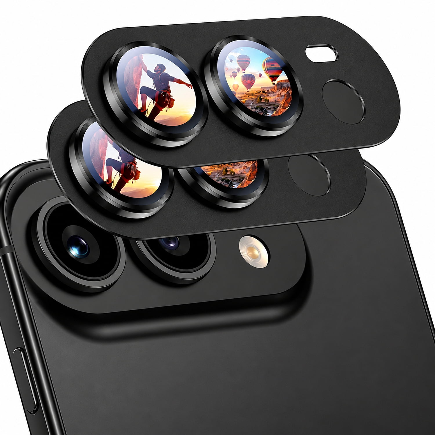 Dteck 2 Pack for iPhone Duo Camera Lens Protector, Metal Frame Tempered ...