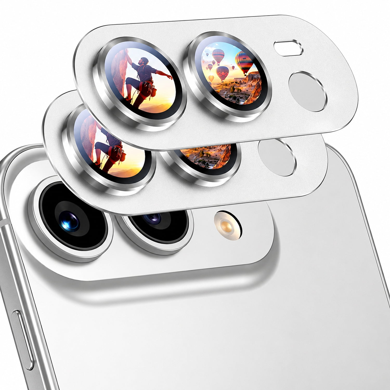 Dteck 2 Pack for iPhone Duo Camera Lens Protector, Metal Frame Tempered ...