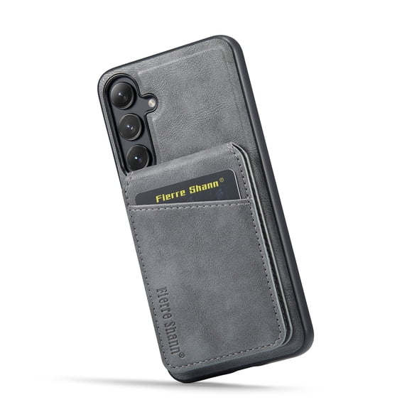 Dteck 2 in 1 Detachable for Samsung Galaxy S24 Case Wallet with Card Holder Faux Leather Men Women RFID Blocking Wireless Charging Cover,gray