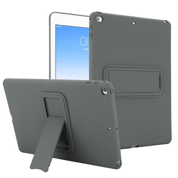 Dteck For 2018/2017 iPad 9.7 5th / 6th Generation Case, Slim Lightweight Foldable Stand Shockproof Hard PC Back Protective Cover for Apple iPad 9.7 Inch 2018/2017, Gray