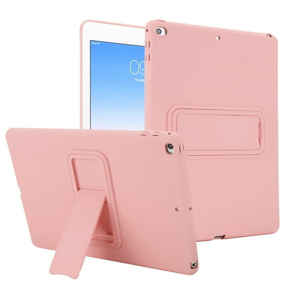 Dteck For 2018/2017 iPad 9.7 5th / 6th Generation Case, Slim Lightweight Foldable Stand Shockproof Hard PC Back Protective Cover for Apple iPad 9.7 Inch 2018/2017, Pink