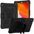 thumbnail image 1 of Dteck 2020 iPad 8th Case / 2019 iPad 7th Gen Case, Rugged Heavy Duty Shockproof Shoulder Strap Butterfly Kickstand Protective With Pencil Holder Cover for iPad 10.2 -#3 Black, 1 of 1