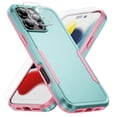 thumbnail image 1 of Dteck 3 in 1 for iPhone 16 Pro Case with Tempered Glass Screen Protector & Camera Lens Cover, Military Grade Protection Full Body Shockproof Rugged Protective Cover for iPhone 16 Pro,Mint Pink, 1 of 6