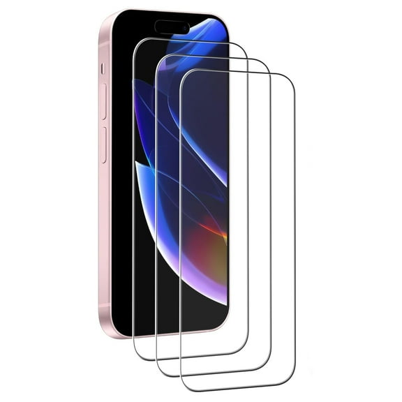 Dteck 3-Pack Screen Protector for iPhone 16, Case Friendly Anti-Scratch HD Tempered Glass Screen Protector