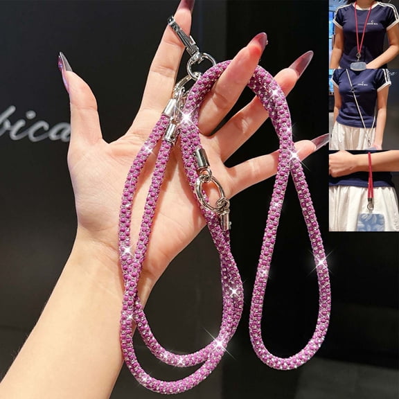 Dteck 3 in 1 Phone Crossbody Lanyard and Wrist Strap, Universal Cell Phone Lanyard Strap with Tether Tab,Purple