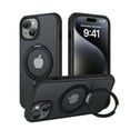 thumbnail image 1 of Dteck 360° Rotatable Magnetic Ring Stand Case for iPhone 14 / iPhone 13,Compatile with Mag Safe Shockproof Rubber + PC Slim Translucent Back Cover for iPhone 14 / iPhone 13,Black, 1 of 6
