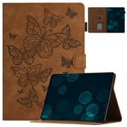 Dteck for 7.9 Inch iPad mini Case/ iPad mini 2 Case/ iPad mini 3 Case/ iPad mini 4 Case/ iPad mini 5 Case, Embossed Butterfly PU Leather Slim Fit Folio Stand Cover with Card Holder,Brown