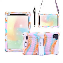 Dteck 8 inch Case with Shoulder Strap, Colorful Rubber Shockproof Case with Kickstand Compatible with Samsung Galaxy Tab A 8.0 / Dragon Touch 8 inch/ Vankyo Matrixpad S8/ Vucatimes N8, Purple/Pink