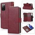 thumbnail image 1 of Dteck 9 Card Slots Wallet Case for Samsung Galaxy S20 FE 6.5-inch,Retro Magnetic Strap Card Pocket Leather Zipper Hybrid Rubber Shockproof Kickstand Phone Cover,Winered, 1 of 5
