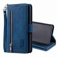 thumbnail image 1 of Dteck 9 Card Slots Wallet Case for Samsung Galaxy S21 Ultra,Hybrid Magnetic PU Leather Zipper Kicstand Shockproof Rubber Full Protector Cover with Strap, darkblue, 1 of 5