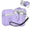 thumbnail image 1 of Dteck for AirPods 2 Case with Phone Stand, Auto Open Secure Lock Cover Compatible with AirPods with Lanyard, Full Body Drop Protective Cover for Men Women,Purple, 1 of 7