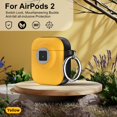 thumbnail image 1 of Dteck for AirPods 2 Case with Secure Lock, Compatible with Wireless Charging, Full Drop Protection for AirPods 2/ AirPods 1st Gen Case with Keychain,Yellow, 1 of 5