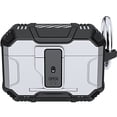 thumbnail image 1 of Dteck AirPods Case Designed for Airpods Pro, Secure Lock Clip Full-Body Hard Shell Rugged Protective Case with Carabiner For Apple Airpods Pro,Silver, 1 of 8