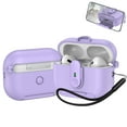 thumbnail image 1 of Dteck for AirPods Pro 2 Case with Phone Stand, Auto Open Secure Lock Cover Compatible with Airpods Pro 2nd Generation 2022 with Lanyard, Full Body Drop Protective Cover for Men Women,Purple, 1 of 7