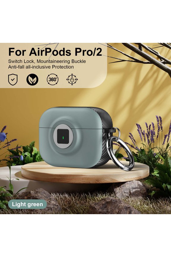 for AirPods Pro 2 Case with Secure Lock, Compatible with Wireless Charging, Full Drop Protection for AirPods Pro 2nd Gen (2022) Case with Keychain,Skyblue