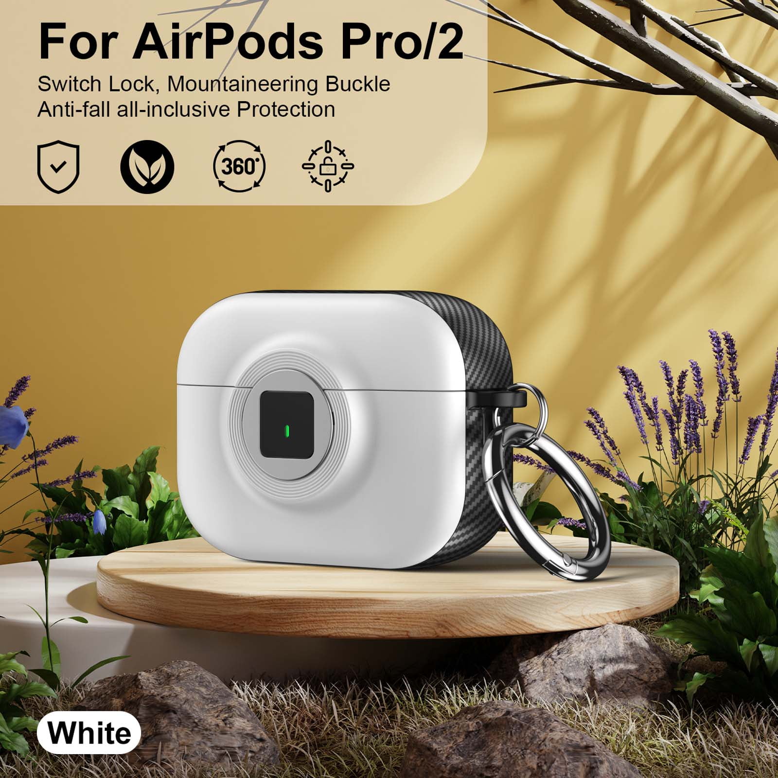 Dteck for AirPods Pro 2 Case with Secure Lock, Compatible with Wireless ...