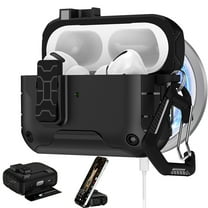 Dteck for AirPods Pro 2nd Generation Case Cover, for AirPods Pro 2 Case with Automatic Lock Compatible with MagSafe, Military-Grade Drop Protection, Comes with Phone Holder Function,Black