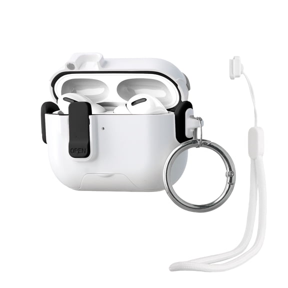 Dteck for AirPods Pro 3 Case with Keychain/Hand Strap, Shockproof Protective Headphone Cover with Invisible Phone Stand Support Wireless Charging,Black