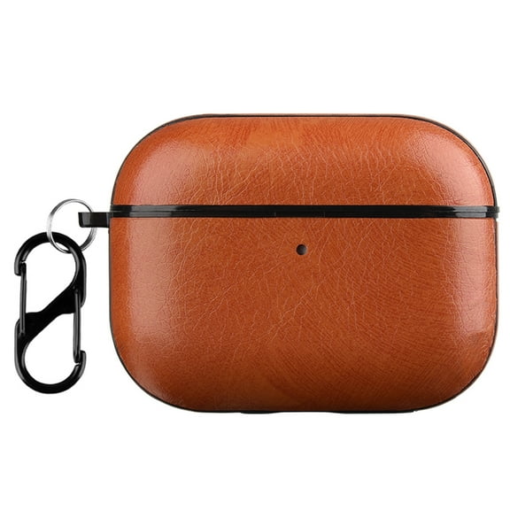 Dteck for AirPods Pro 3 Leather Case with Keychain,Front LED Visible Protective Cover for AirPods Pro 3rd Generation 2025 Wireless Charging Shockproof Case,Brown